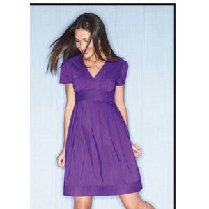 VTG Y2K dELiA*s Purple Short Sleeve Cotton Blend V Neck Belted Dress Sz M